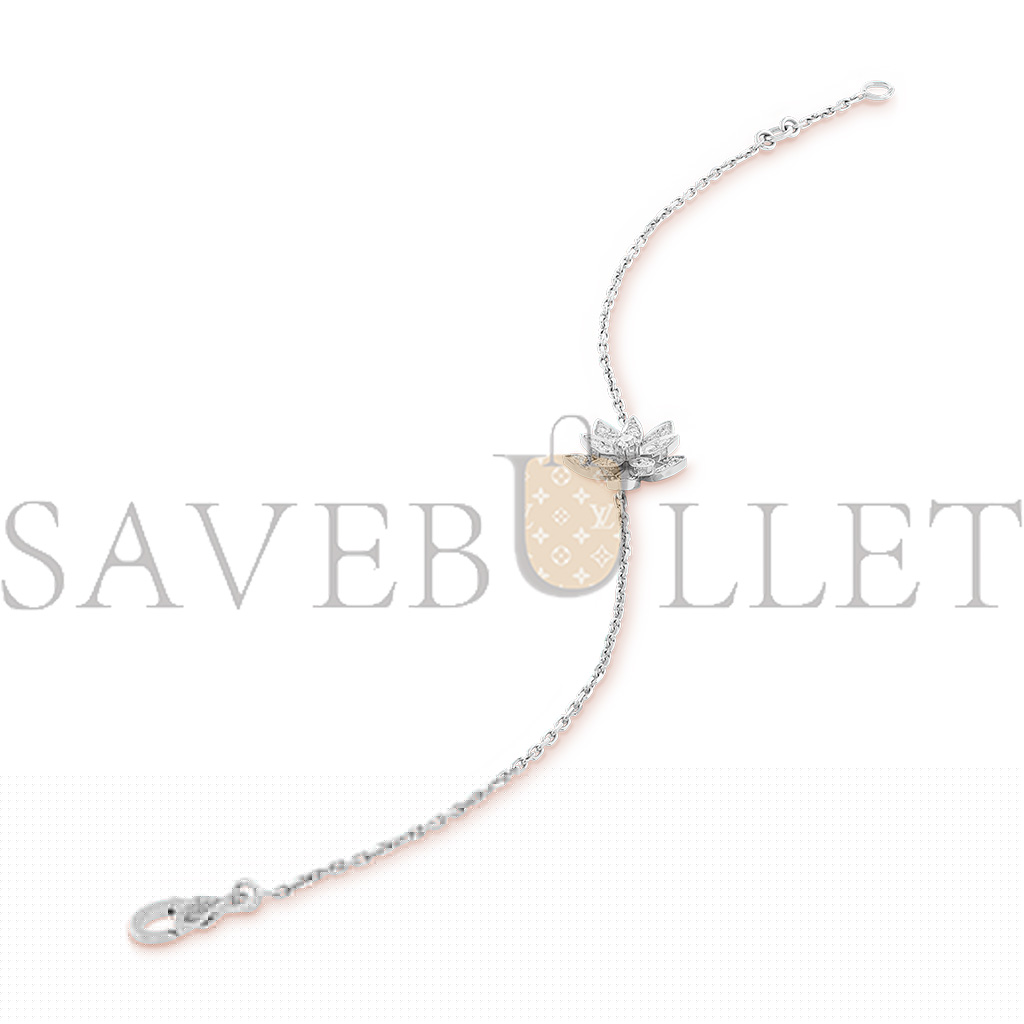 V*N CL*F arpels lotus openwork bracelet mini model - white gold, diamond  vcarp1ab00